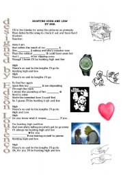 English Worksheet: hunting high and low