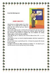 English Worksheet: John Browns Routine