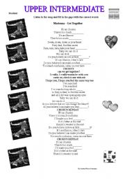 English worksheet: get together by Madonna