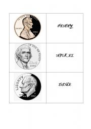 English Worksheet: AMERICAN COINS