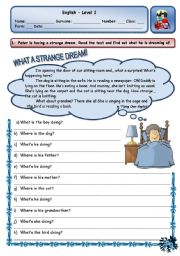 English Worksheet: WHAT A STRANGE DREAM!