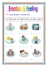 English Worksheet: Emotion &Feeling