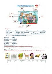 English Worksheet: my family