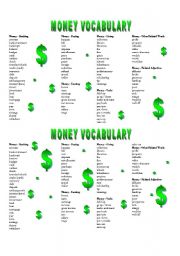 MONEY VOCABULARY