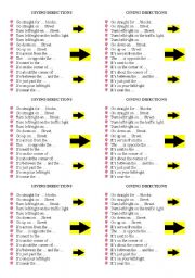 English Worksheet: giving directions