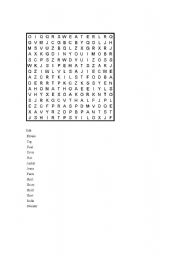 English Worksheet: clothes puzzle