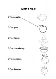 English Worksheet: Fruits