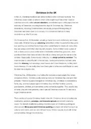 English Worksheet: Christmas customs in the UK