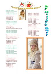 English Worksheet: Santa Claus is coming to town song by Hillary Duff