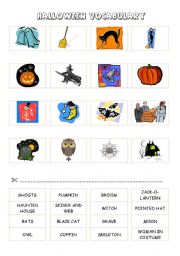 English Worksheet: HALLOWEEN - cut and paste - part 4