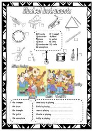 English Worksheet: MUSICAL INSTRUMENTS (2 of 3)