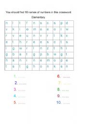 English worksheet: Magic crossword