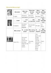 English worksheet: WHO ARE THEY?