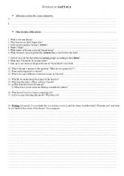 English Worksheet: Gattaca worksheet
