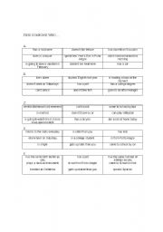 English Worksheet: Bingo