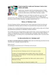 English worksheet: christmas cards