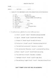 English Worksheet: reflexive pronouns