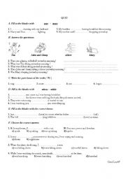 English worksheet: useful quz