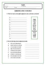 English worksheet: alphabet