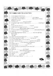 English Worksheet: Make or Do