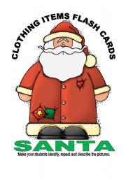 English Worksheet: CHRISTMAS - CLOTHING  FLASH CARDS