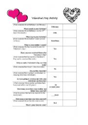 English worksheet: Valentines Day Information Gap Activity