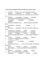 English worksheet: Test your Vocabulary 5
