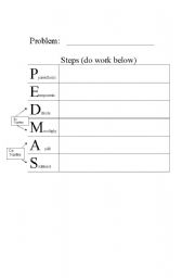 English worksheet: Order of operation chart