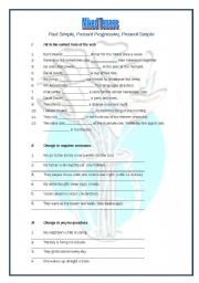 English Worksheet: mixed tenses - Past Simple, Present Progressive, Present Simple