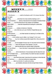 English Worksheet: MUST -- NEEDNT