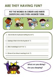 English Worksheet: PRESENT CONTINUOUS