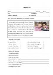 English Worksheet: English test