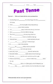 English Worksheet: Past Tense