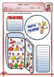 English Worksheet: WHATS IN THE FRIDGE?