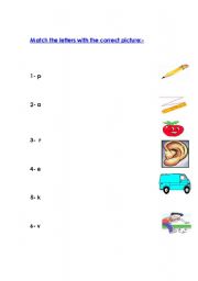 English worksheet: letters