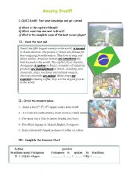 English Worksheet: AMAZING BRAZIL!