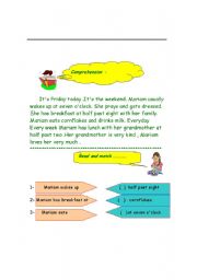 English worksheet: comprehension