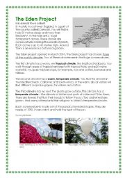 English Worksheet: The Eden project