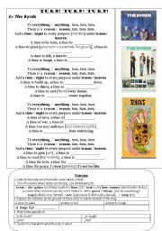 English Worksheet: Turn! Turn! Turn! by the Byrds