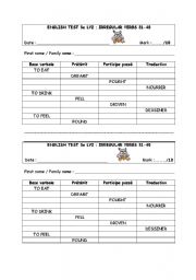 English Worksheet: test irregular verbs 31-40