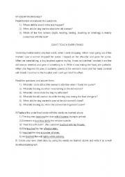 English Worksheet: semantic field