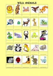 English Worksheet: WILD ANIMALS