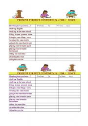 English Worksheet: For and Since  Pairwork about the present Perfect Continuous 