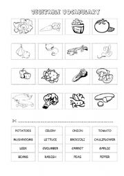 English Worksheet: VEGETABLE (cut and paste) - part 6