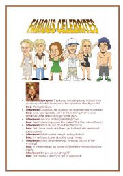 English Worksheet: Famous Celebrities