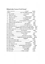 English worksheet: Choose the correct verb