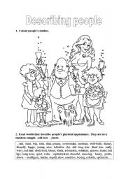 English Worksheet: DESCRIBING PEOPLE