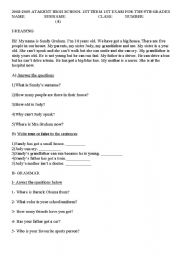 English worksheet: simple exam