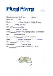 English Worksheet: Plural Forms