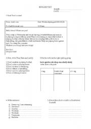 English Worksheet: present continuous tense 